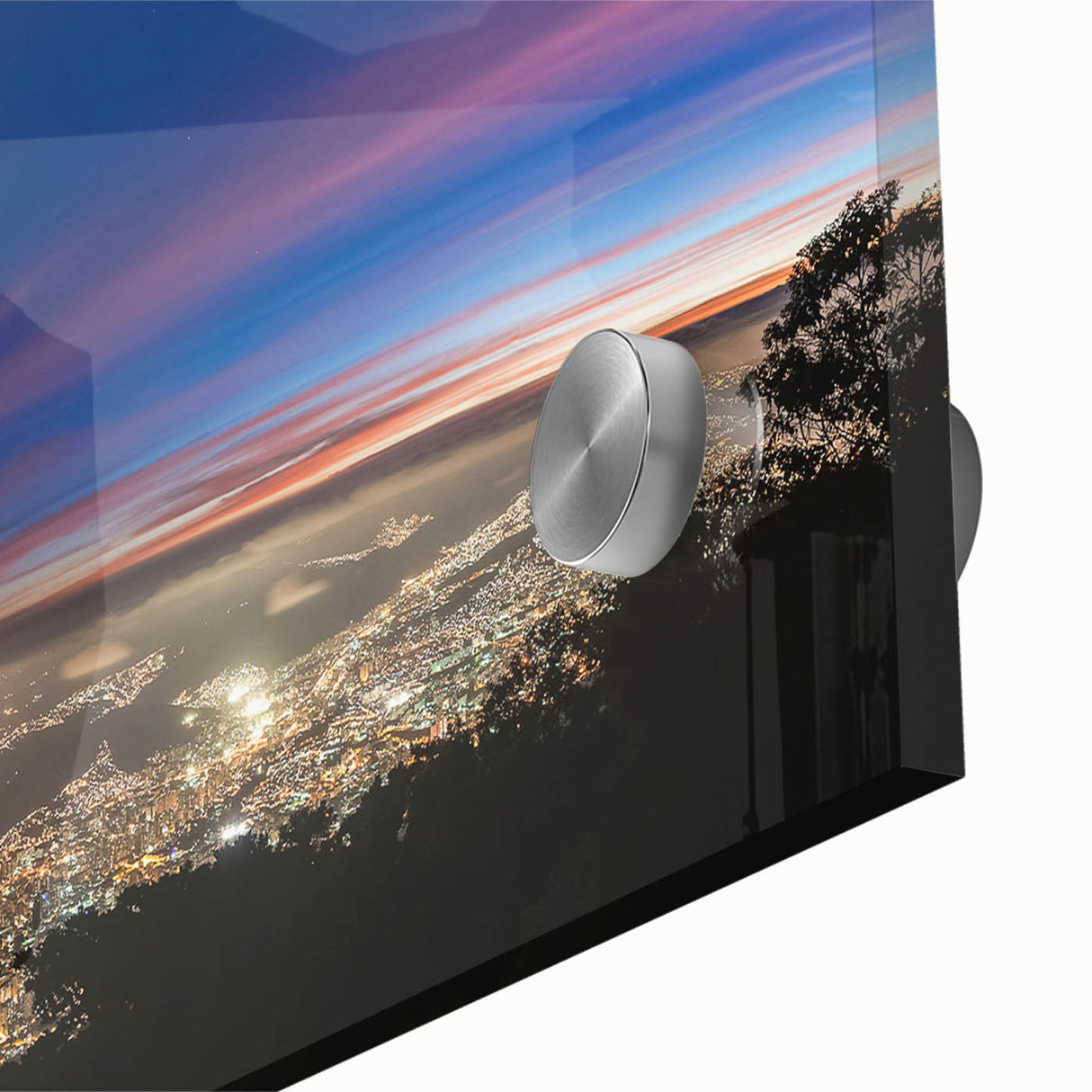 Large abstract wall art depicting a South American Venezuelan landscape in muted earth tones on acrylic glass.