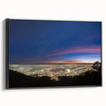 Black and white framed canvas featuring a vintage-style landscape painting of a Venezuelan scenery.
