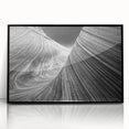 Large abstract wall art of Arizona's Coyote Buttes in muted earth tones on a framed acrylic.