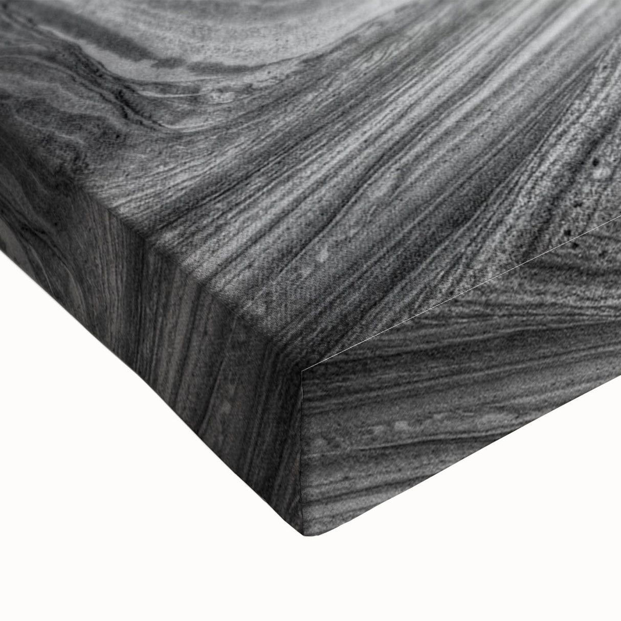 Large art depicting Coyote Buttes in Arizona on stretched canvas, in black and white tones, suitable for bedroom wall decor.