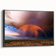 Black and white framed canvas of Sonoran desert landscape, ideal for bedroom wall art.