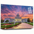 Acrylic print of a large abstract depiction of Arkansas scenery in earthy tones, suitable for bedroom or dining room decor.