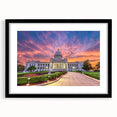 Extra large abstract art print of a colorful, textured Arkansas scenery on a black framed canvas.