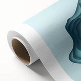 Art Deco poster of Alcatraz Island in muted blue tones on rolled canvas, ideal for nursery wall art or dining room decor.