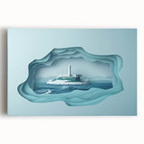 Black and white photograph of Alcatraz Island on a large stretched canvas, suitable for kitchen wall art.