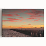 Black and white photograph of the Berkeley, California skyline on stretched canvas, ideal for kitchen art.