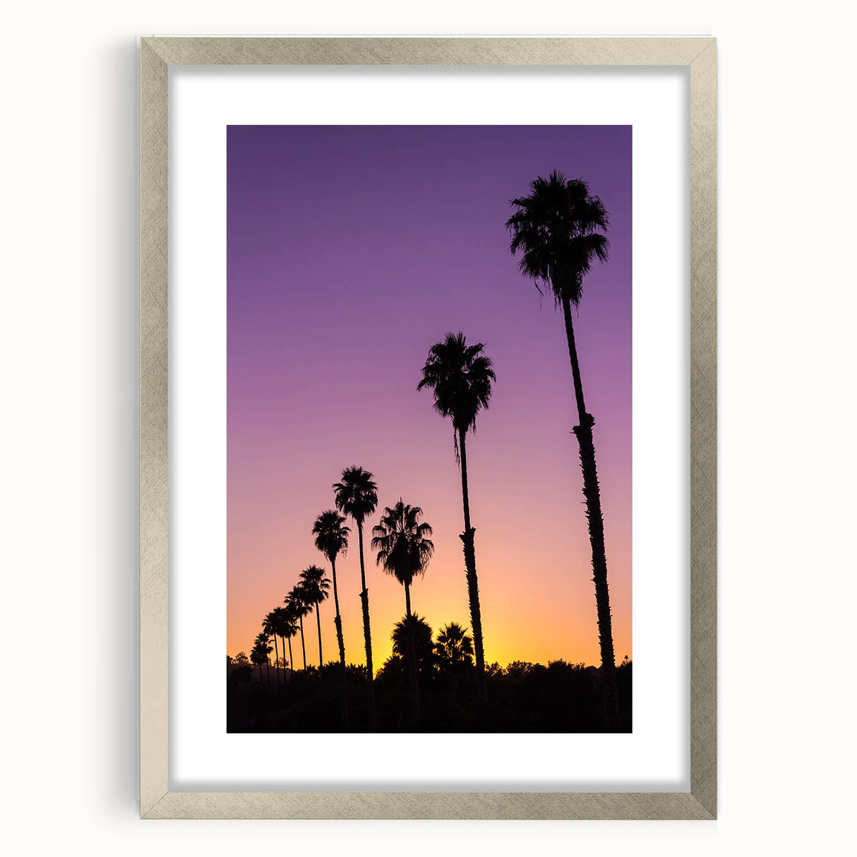 Textured art print of abstract Beverly Hills scenery in muted earth tones on a framed canvas, suitable for bedroom decor.