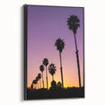 Black and white framed canvas featuring a vintage-style Beverly Hills landscape, suitable for bedroom wall decor.