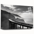 Acrylic print of Big Sur coastline with vivid blue and green tones, ideal for dining room decor.