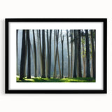 Extra large abstract art print of San Francisco in vibrant colors on a textured canvas, framed in black.