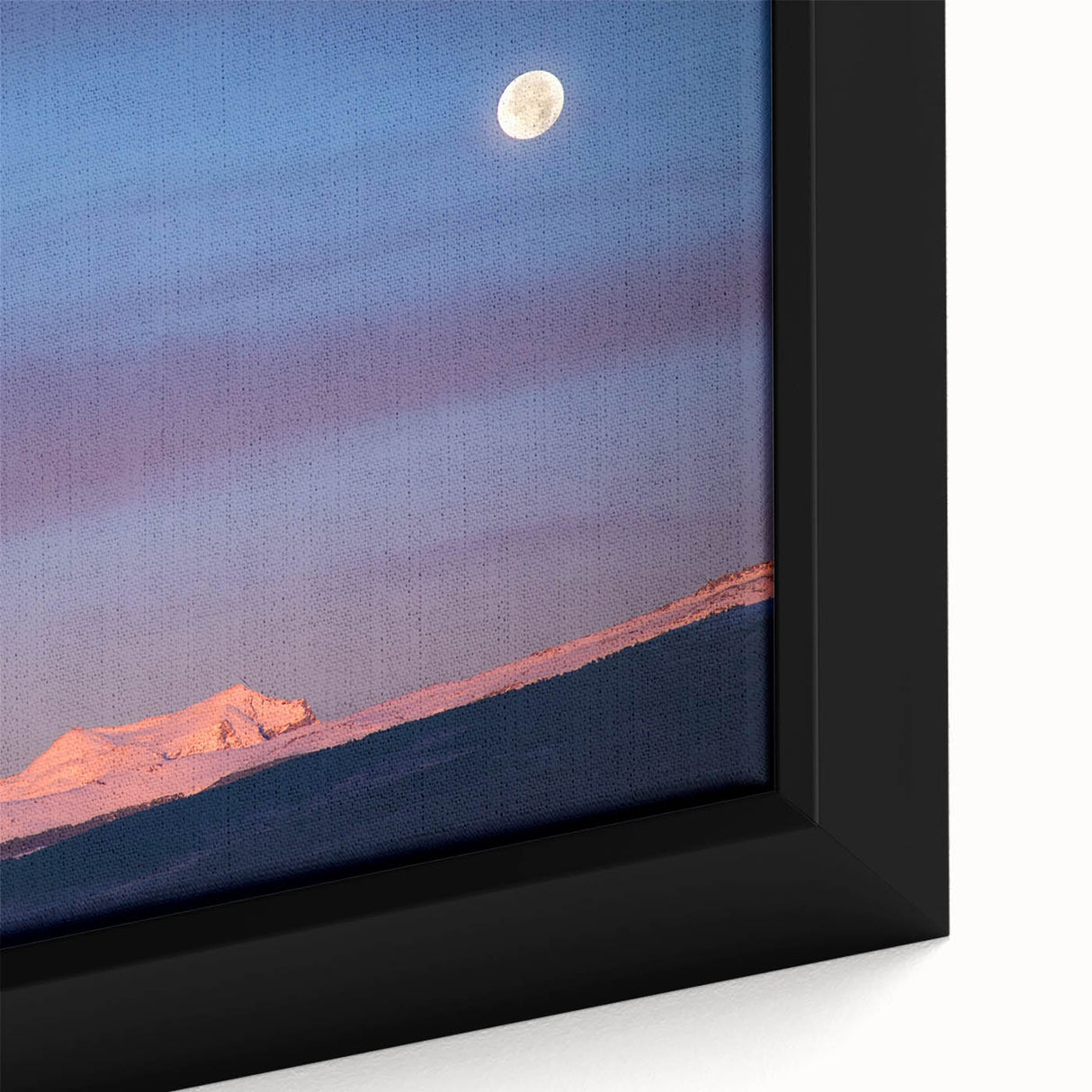 Extra large framed canvas of a textured, colorful Sierra Nevada scenery in black, ideal for living room decor.