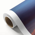 Art deco poster of Sierra Nevada scenery in pastel shades on rolled canvas, ideal for nursery wall art.