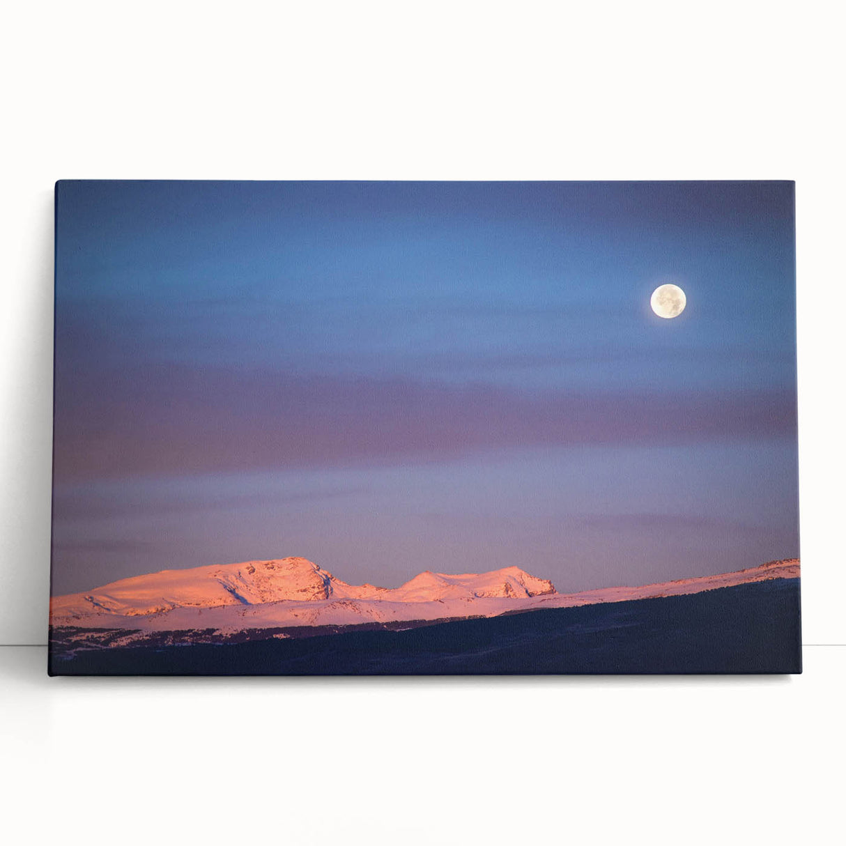 Black and white photograph of the Sierra Nevada on stretched canvas, ideal for kitchen wall art or bedroom decor.