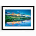Abstract art print of Boulder, Colorado, in vibrant colors on a large textured canvas, framed in black.