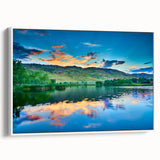 Vintage poster art of Boulder, Colorado on extra large framed canvas, featuring colorful artwork against a black background.