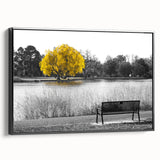 Framed canvas featuring a black and white vintage poster art of the Denver landscape, ideal for bedroom wall decor.