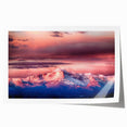 Rolled print of Pikes Peak with floral foreground in muted earth tones, suitable for dining room or bathroom.