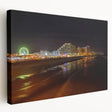Daytona beach scene on large stretched canvas with vibrant blue and sandy tones, suited for kitchen wall art.