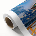 Art Deco style poster of Fort Lauderdale scenery in pastel shades on rolled canvas, ideal for nursery wall art.