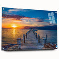 Acrylic print of the Florida Keys scenery, featuring a clear blue sky and serene water.