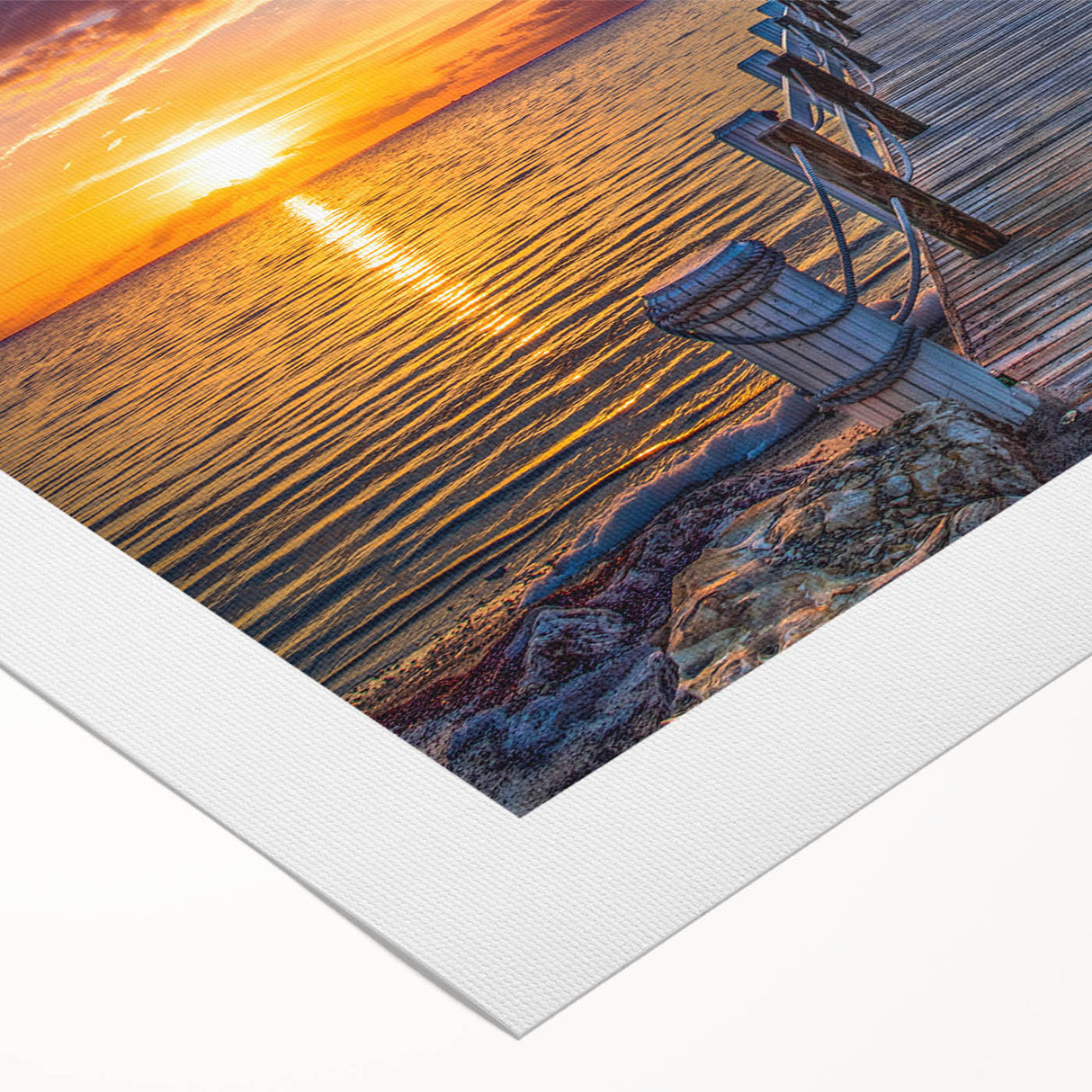 Art deco poster featuring a serene Florida Keys landscape on rolled canvas, ideal for dining room wall art.