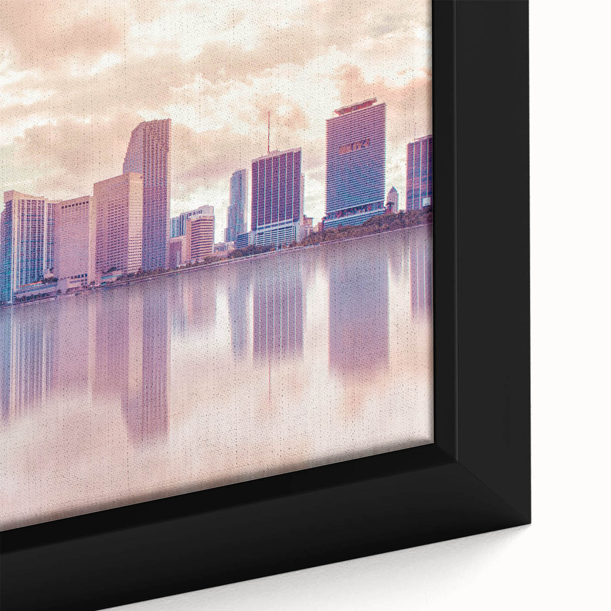 Black wall art featuring a textured, colorful abstract design on a framed canvas, ideal for a living room.