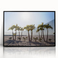 Large abstract wall art depicting Florida's Palm Beach with vibrant ocean blues and greens on a framed acrylic.