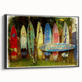 Black and white framed canvas featuring a vintage-style Maui landscape, ideal for bedroom wall art.