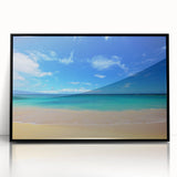 Large abstract wall art depicting Oahu's landscape in muted earth tones on a framed acrylic.