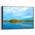 Black and white framed canvas featuring a vintage-style Indiana landscape, ideal for bedroom wall decor.