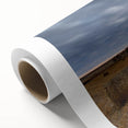 Art Deco poster of Iowa scenery on rolled canvas, featuring muted earth tones, ideal for nursery wall art.