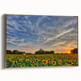 Framed canvas depicting a vintage Kansas landscape in muted gold and black tones, ideal for bedroom wall art.