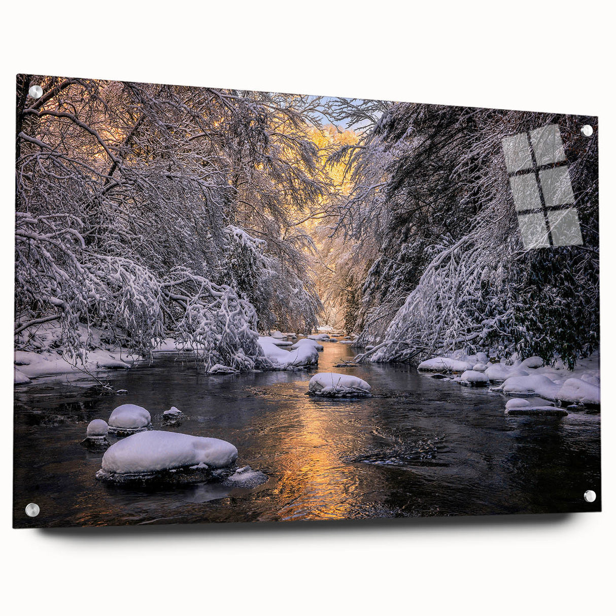 Acrylic print of a large abstract Kentucky landscape in earthy tones, ideal for dining room decor.