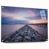 Acrylic glass print of Annapolis scenery in muted blue and green tones, suitable for bedroom or dining room decor.
