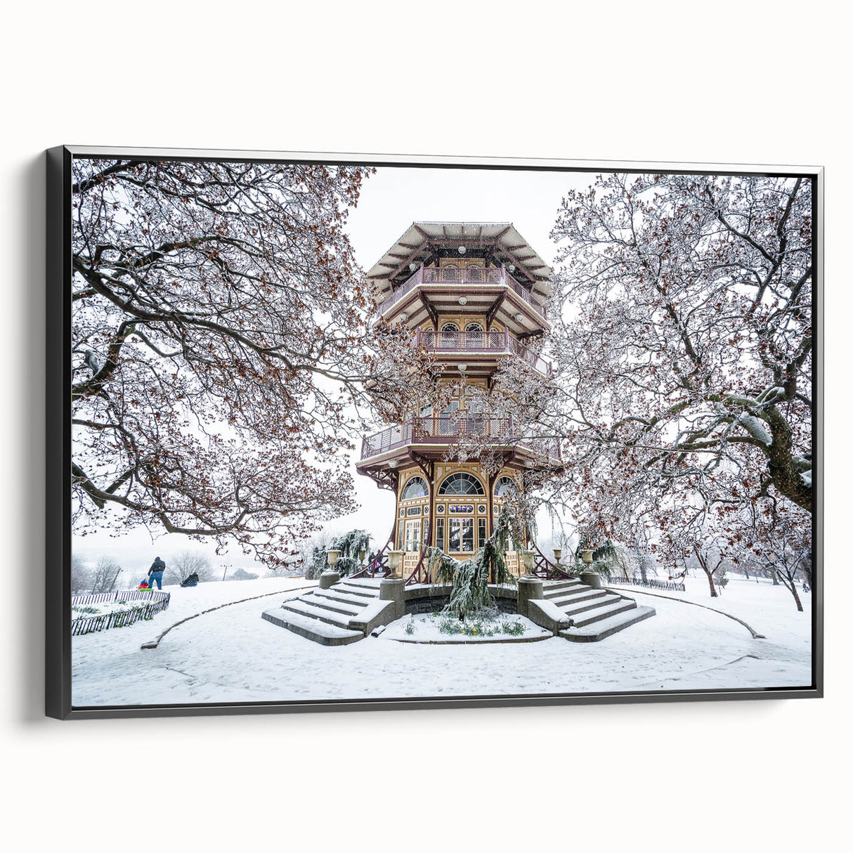Black and white landscape art painting of Baltimore on a framed canvas, suitable for bedroom wall decor.