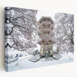 Large art piece of Baltimore skyline in muted gray and blue tones on stretched canvas, suitable for kitchen wall art.