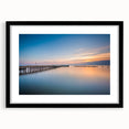 Extra large, textured abstract art print of Chesapeake Bay in colorful hues on a black framed canvas.