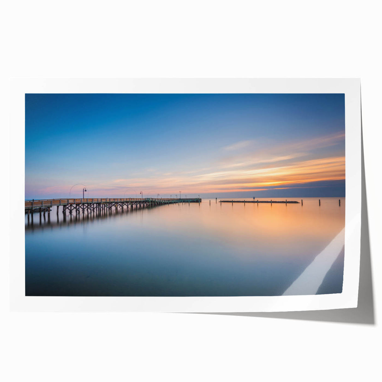 Chesapeake Bay landscape on rolled print, featuring soft pastel shades.
