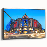 Black and white landscape art painting of Boston on a framed canvas, suitable for bedroom decor.