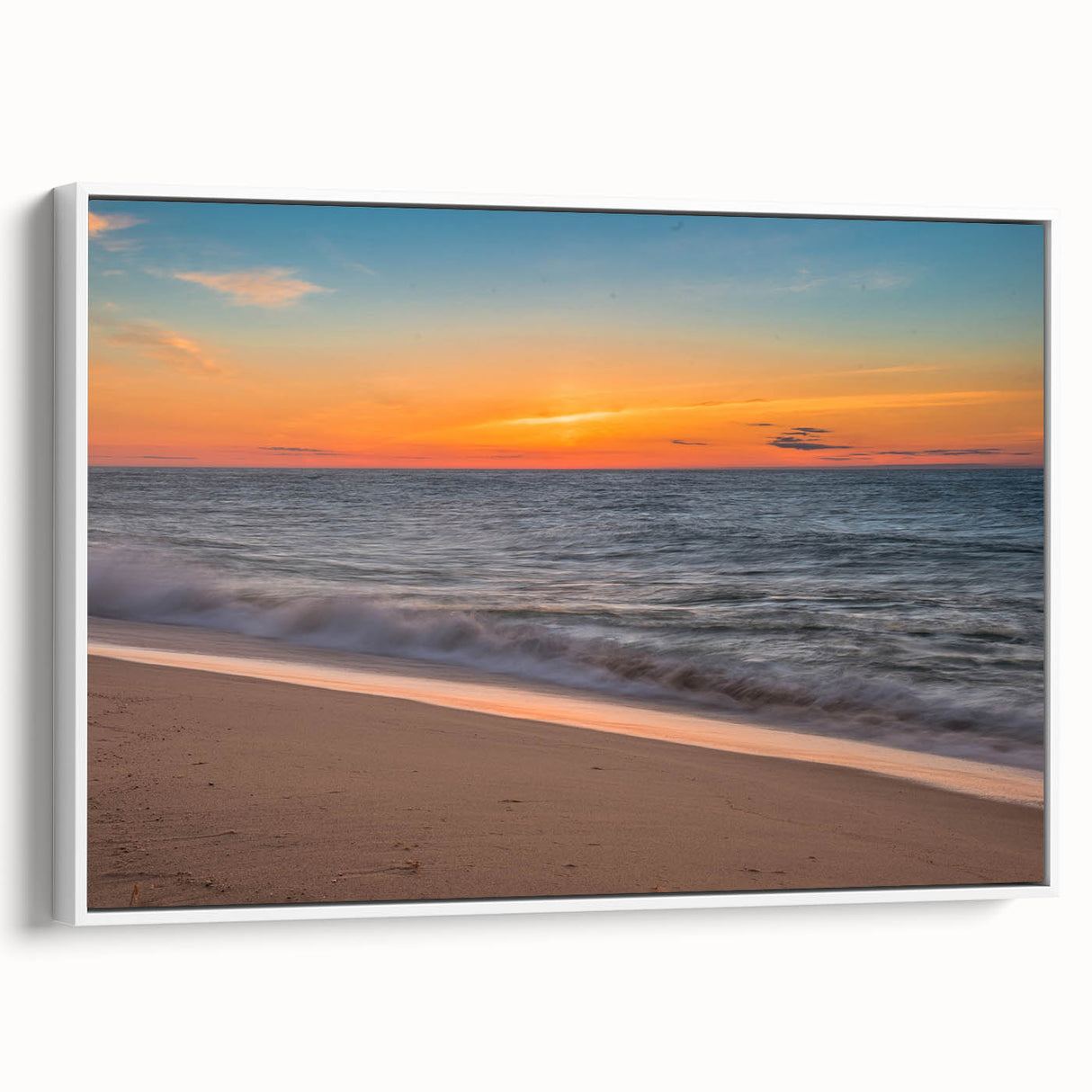 Vintage poster art of Nantucket scenery on extra large framed canvas.