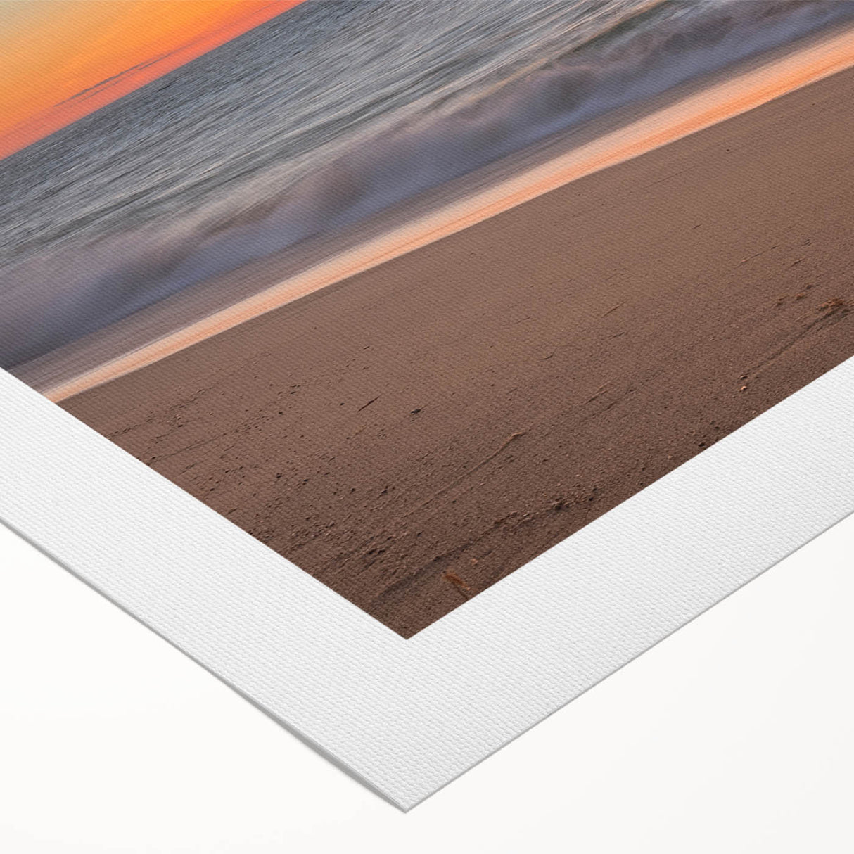 Art deco poster of Nantucket scenery on rolled canvas, featuring muted blue and beige tones, ideal for dining room wall art.