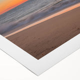 Art deco poster of Nantucket scenery on rolled canvas, featuring muted blue and beige tones, ideal for dining room wall art.