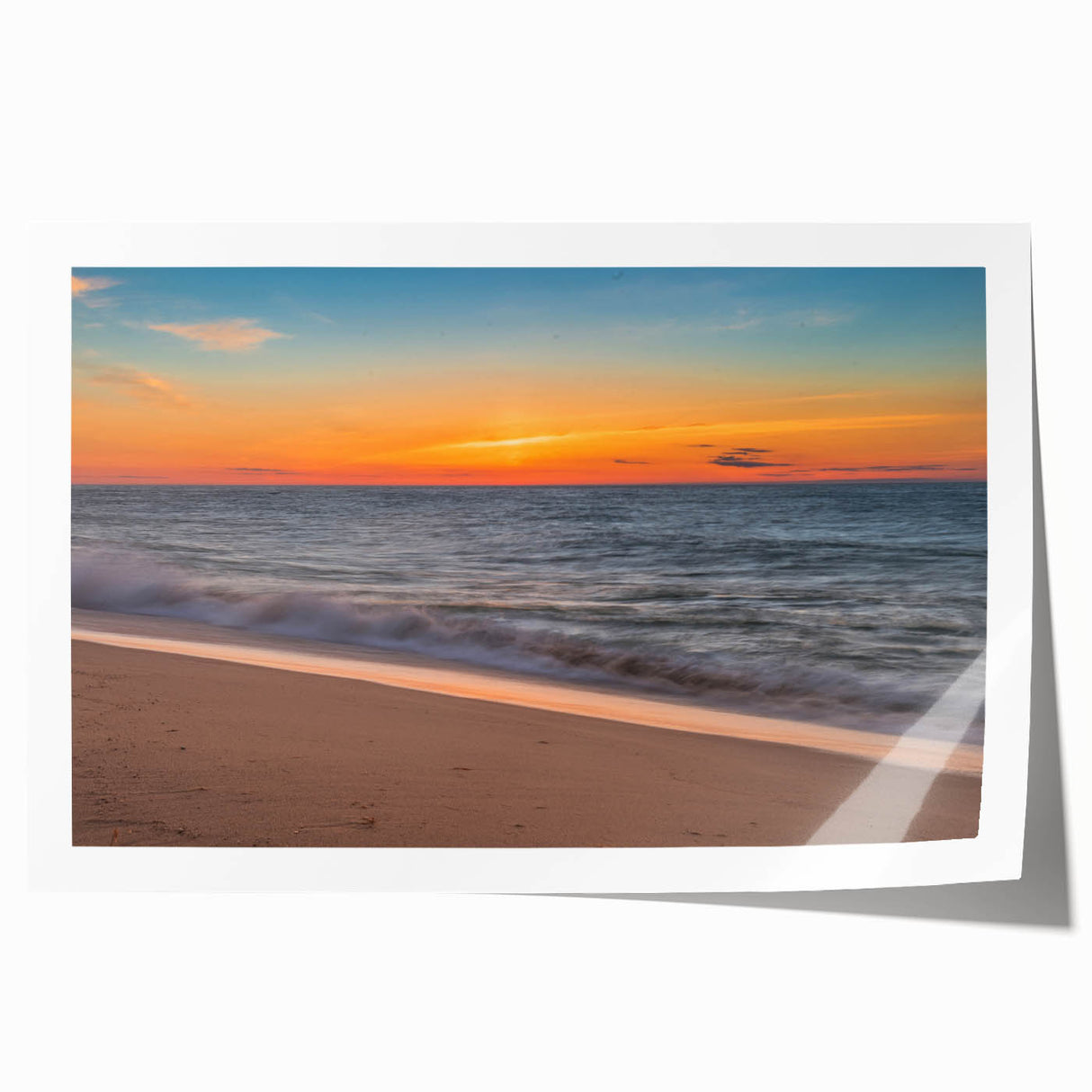 Rolled print of a serene Nantucket landscape, featuring soft pastel colors and floral motifs, ideal for art wall dining room.