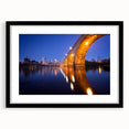 Extra large abstract art print of Minneapolis skyline in vibrant, colorful textures on a black framed canvas.
