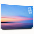 Acrylic print of a large abstract depiction of Minnesota scenery in cool blue and green shades.