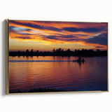 Framed canvas featuring a vintage-style Mississippi landscape in muted gold and black tones, ideal for bedroom wall art.