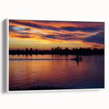 Vintage poster art of Mississippi scenery in colorful hues on a framed canvas, ideal for living room decor.