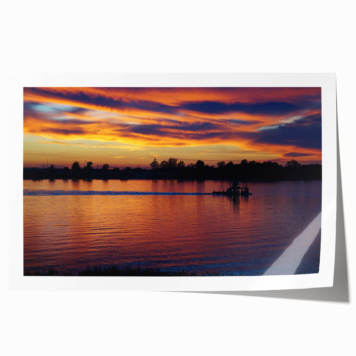 Rolled print of a Mississippi landscape featuring lush greenery and floral elements, ideal for art wall dining room decor.