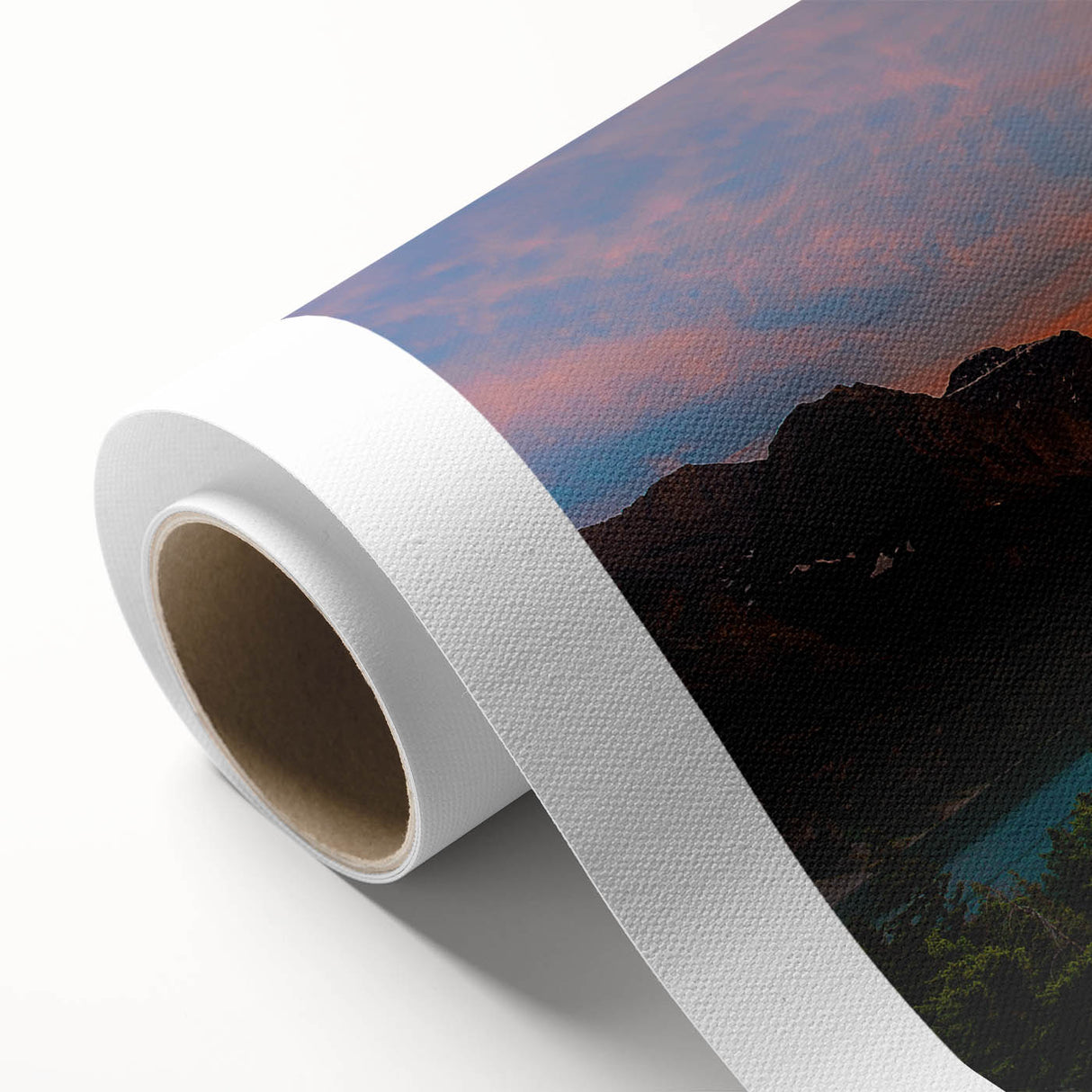 Art Deco style poster of Montana Glacier in cool blue tones on rolled canvas, ideal for nursery wall art.