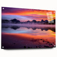 Large abstract wall art depicting a Montana landscape in muted earth tones on acrylic glass.